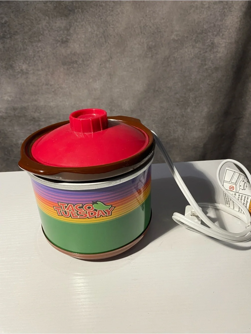 Nostalgia Taco Tuesday Mini Fiesta Dipper Slow Cooker TTFD220RG Single Pot